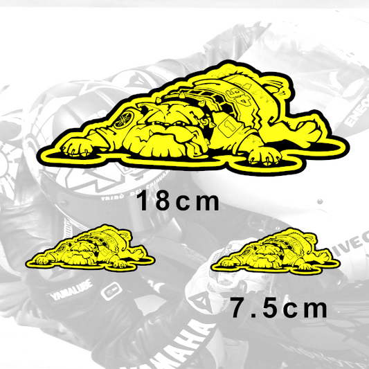 Valentino Rossi Sticker BullDog Vinyl decal #3 motogp dog adesivi Aufkleber (Neon / Fluorescent Yellow)