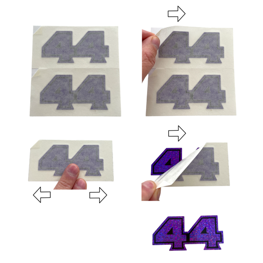 Instructions Installation guide for Purple  Sparkle Lewis Hamilton Number 44 Vinyl Sticker 
