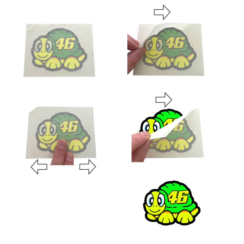 instructions of applying Valentino Rossi Sticker 10cm Turtle 2012