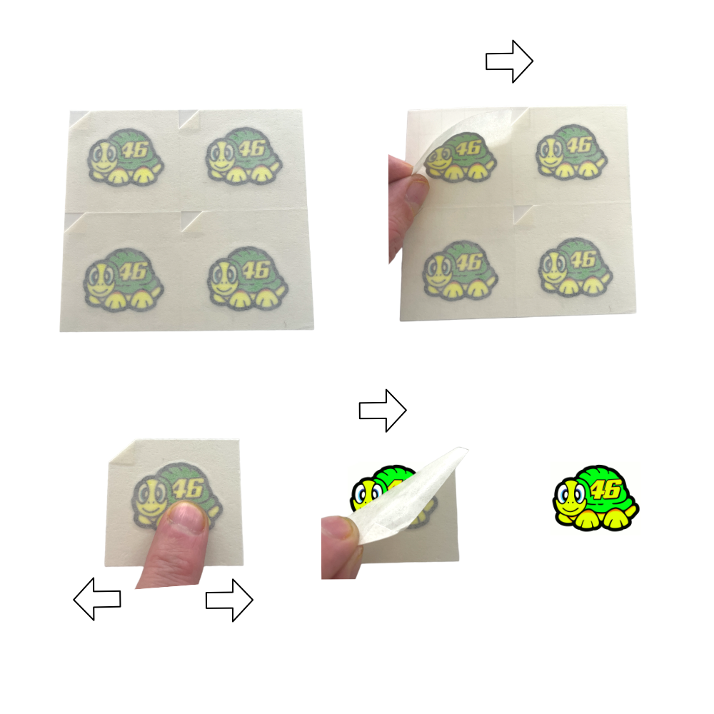 instructions of applying Valentino Rossi Sticker 5cm Turtle 2012