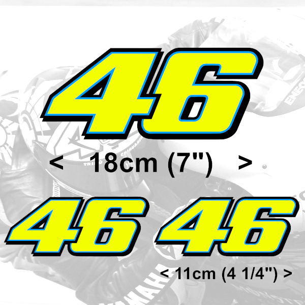 Picture of Valentino_rossi_Stickers_46_Fluorescent_Neon_Vinyl_11cm_18cm
