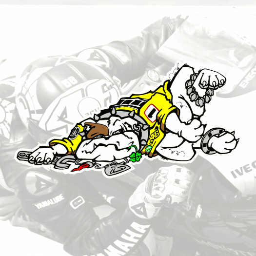 Valentino Rossi Sticker BullDog Vinyl decal #1 motogp dog autocollant Aufkleber