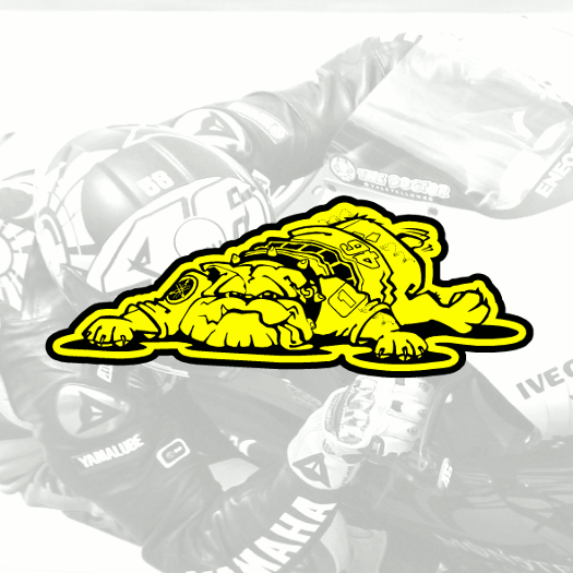 Valentino Rossi Sticker BullDog Vinyl decal #3 motogp dog adesivi Aufkleber (Neon / Fluorescent Yellow)